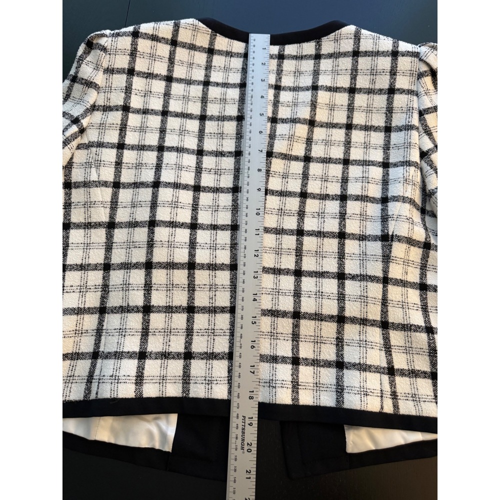 Nine West Open Front Blazer Women's Size 16 Black/White Business Casual Career - Picture 13 of 13